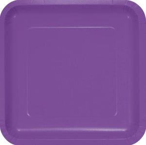 Tableware - Plates Purple Square Dinner Paper Plates 23cm 18pk