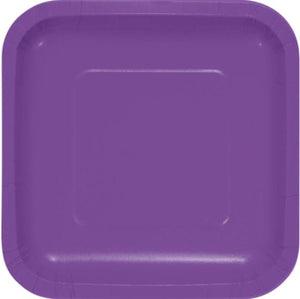 Tableware - Plates Purple Square Lunch Paper Plates 18cm 18pk