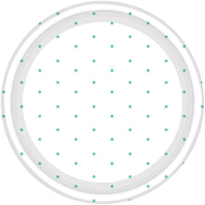 Tableware - Plates Robin's Egg Blue Dots NPC Round Paper Plates FSC 17cm 8pk