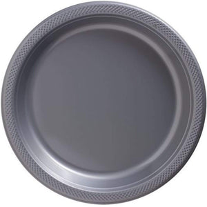 Tableware - Plates Silver Dessert Plastic Plates 17cm 20pk