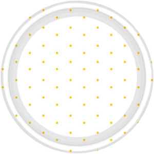 Tableware - Plates Sunshine Yellow Dots Round NPC Dessert Paper Plates FSC 17cm 8pk