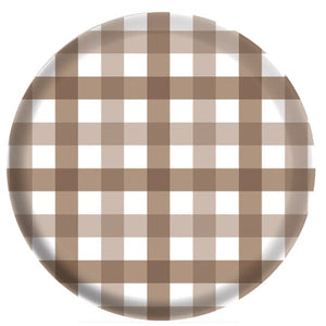 Tableware - Plates Teddy Brown Gingham Melamine Plate 17cm 4pk