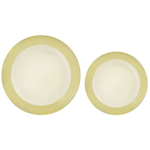 Tableware - Plates Vanilla Bordered Hot Stamped Premium Plastic Plates 20pk