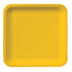 Tableware - Plates Yellow Square Lunch Paper Plates 18cm 18pk