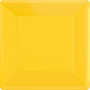 Tableware - Plates Yellow Sunshine Square Paper Snack Plates 17cm 20pk