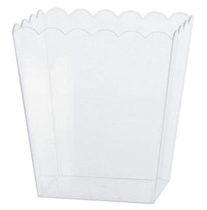 Tableware - Popcorn Boxes & Snack Containers Clear Plastic Small Scalloped Container Each