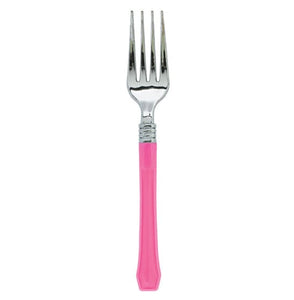 Tableware - Spoons, Forks, Knives & Tongs Bright Pink Premium Classic Choice Fork 20pk