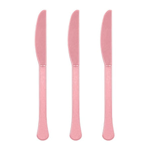 Tableware - Spoons, Forks, Knives & Tongs New Pink Premium Plastic Knives 20pk