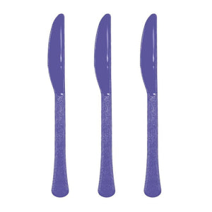 Tableware - Spoons, Forks, Knives & Tongs New Purple Premium Plastic Knives 20pk