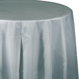 Tableware - Table Covers Silver Plastic Round Tablecover 2.1m Each