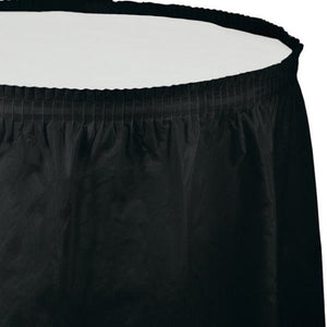 Tableware - Table Runners, Table Skirts & Clips Black Plastic Table Skirt 74cm x 4.26m Each