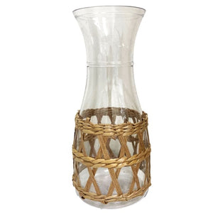 Tableware - Wine, Cocktail, Champagne, & Glasses Clear Plastic Pitcher Jug with Seagrass Sleeve Each