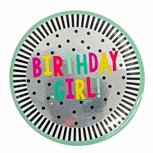 Badges, Sash & Rosettes Birthday Girl! Multi-Coloured Badge 6cm Each