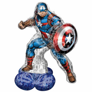 Amscan_OO Balloon - Airwalkers & Bouquets AirLoonz Marvel Avengers Captain America Foil Balloon Each