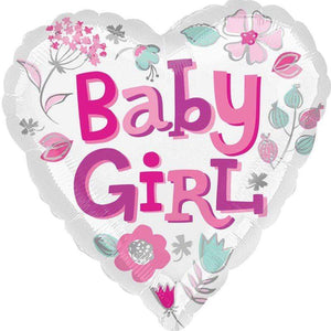 Amscan_OO Balloon - Foil Baby Girl Heart Foil Balloon 45cm Each