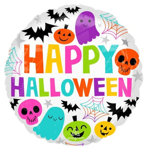 Balloon - Foil Colourful & Creepy Happy Halloween Foil Balloon 45cm Each