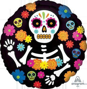 Amscan_OO Balloon - Foil Day of the Dead Skeleton Foil Balloon 45cm Each