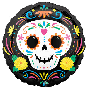 Amscan_OO Balloon - Foil Day of the Dead Skull Foil Balloon 45cm Each