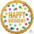 Happy Birthday Dots Foil Balloon 45cm Each