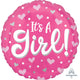 Amscan_OO Balloon - Foil It's A Girl Hearts & Dots Foil Balloon 45cm Each