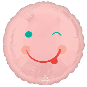 Amscan_OO Balloon - Foil Pink Smiley Face Foil Balloon 45cm Each