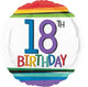 Amscan_OO Balloon - Foil Rainbow Happy Birthday 18th Foil Balloon 45cm Each