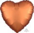 Satin Luxe Amber Heart Foil Balloon 45cm Each