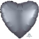 Amscan_OO Balloon - Foil Satin Luxe Graphite Heart Foil Balloon 45cm Each
