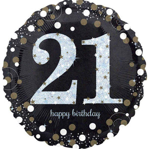 Amscan_OO Balloon - Foil Sparkling Happy Birthday 21st Foil Balloon 45cm Each