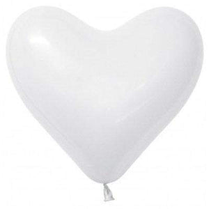 Amscan_OO Balloon - Plain Latex Hearts Fashion White Latex Balloons 28cm 12pk