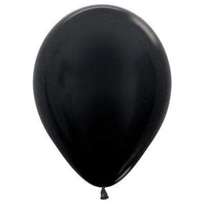 Amscan_OO Balloon - Plain Latex Metallic Black Latex Balloons 30cm 100pk