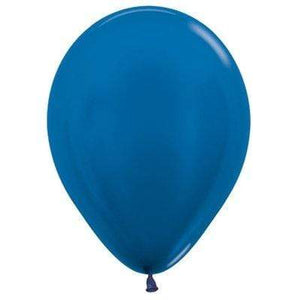 Amscan_OO Balloon - Plain Latex Metallic Blue Latex Balloons 30cm 100pk