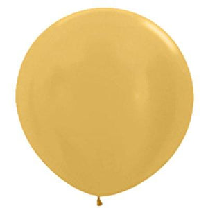 Amscan_OO Balloon - Plain Latex Metallic Gold Latex Balloons 90cm 2pk