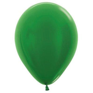 Amscan_OO Balloon - Plain Latex Metallic Green Latex Balloons 30cm 25pk