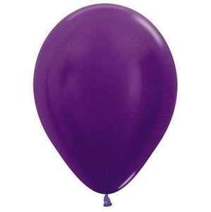 Amscan_OO Balloon - Plain Latex Metallic Purple Violet Latex Balloons 30cm 100pk