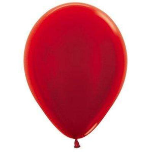 Amscan_OO Balloon - Plain Latex Metallic Red Latex Balloons 30cm 25pk