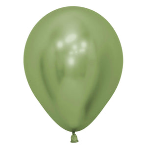 Amscan_OO Balloon - Plain Latex Metallic Reflex Lime Green Latex Balloons 30cm 50pk