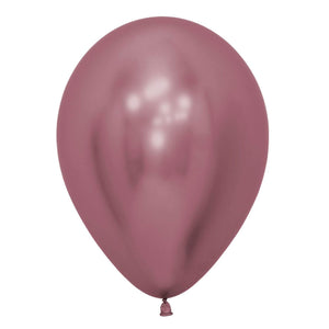 Amscan_OO Balloon - Plain Latex Metallic Reflex Pink Latex Balloons 30cm 12pk