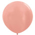 Metallic Rose Gold Latex Balloons 60cm 3pk