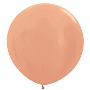 Amscan_OO Balloon - Plain Latex Metallic Rose Gold Latex Balloons 90cm 2pk