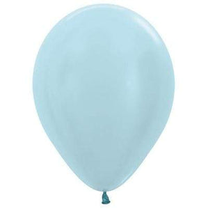 Amscan_OO Balloon - Plain Latex Satin Pearl Blue Latex Balloons 30cm 100pk