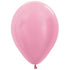 Satin Pearl Pink Latex Balloons 30cm 25pk