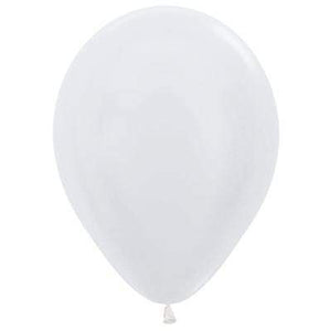 Amscan_OO Balloon - Plain Latex Satin White Latex Balloons 30cm 25pk