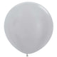 Amscan_OO Balloon - Plain Latex Silver Royal Blue Latex Balloons 60cm 3pk