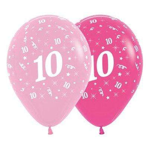 Amscan_OO Balloon - Printed Latex Age 10 Fashion Pink Assorted Latex Balloons 30cm 6pk