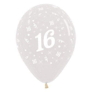 Amscan_OO Balloon - Printed Latex Age 16 Crystal Clear Latex Balloon 30cm 25pk