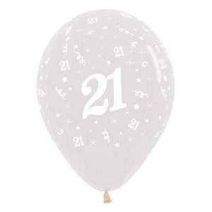 Amscan_OO Balloon - Printed Latex Age 21 Crystal Clear Latex Balloon 30cm 6pk