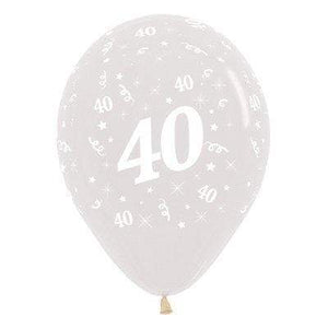 Amscan_OO Balloon - Printed Latex Age 40 Crystal Clear Latex Balloon 30cm 6pk