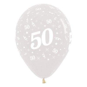 Amscan_OO Balloon - Printed Latex Age 50 Crystal Clear Latex Balloon 30cm 25pk