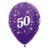 Age 50 Metallic Purple Violet Latex Balloon 30cm 25pk